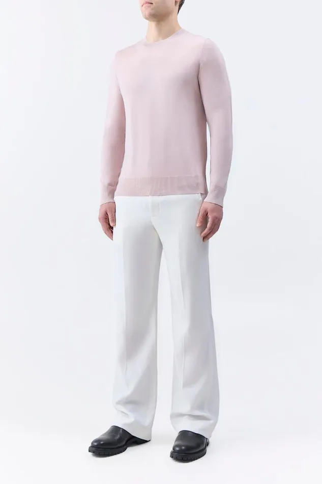 Gabriela Hearst Tops Men Palco Knit Crewneck In Blush Merino Wool