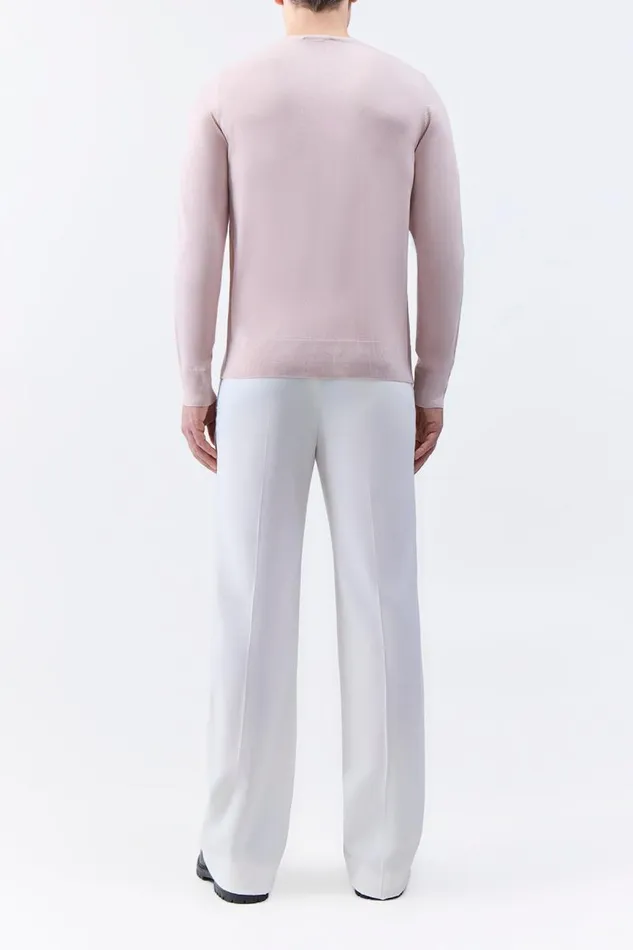 Gabriela Hearst Tops Men Palco Knit Crewneck In Blush Merino Wool
