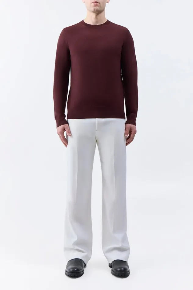 Gabriela Hearst Tops Men Palco Knit Crewneck In Deep Bordeaux Merino Wool
