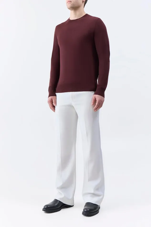 Gabriela Hearst Tops Men Palco Knit Crewneck In Deep Bordeaux Merino Wool
