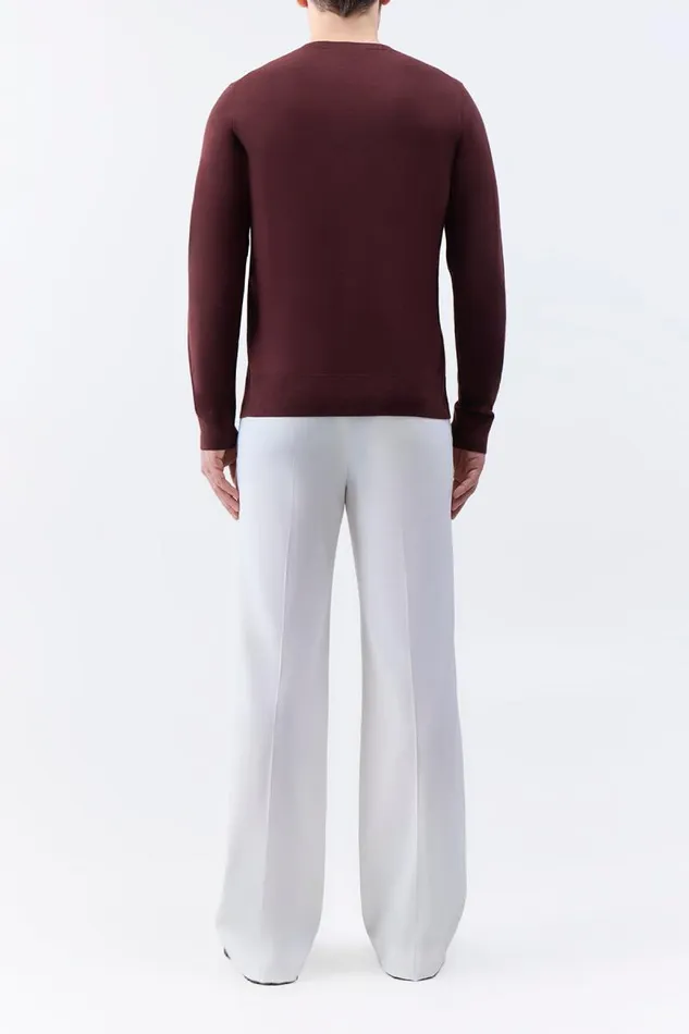 Gabriela Hearst Tops Men Palco Knit Crewneck In Deep Bordeaux Merino Wool