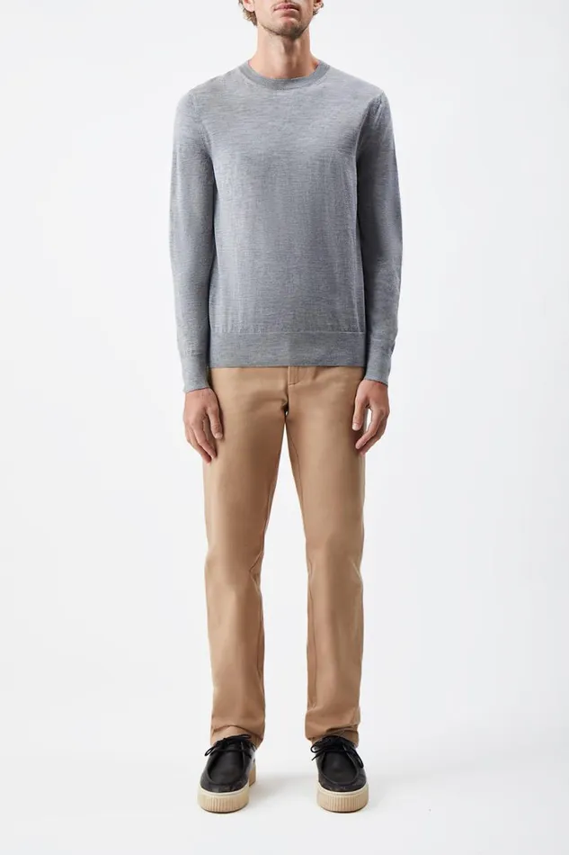 Gabriela Hearst Tops Men Palco Knit Crewneck In Heather Grey Merino Wool