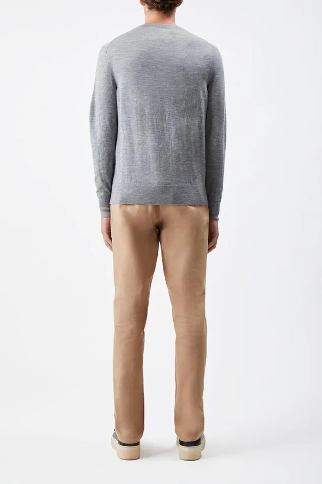 Gabriela Hearst Tops Men Palco Knit Crewneck In Heather Grey Merino Wool