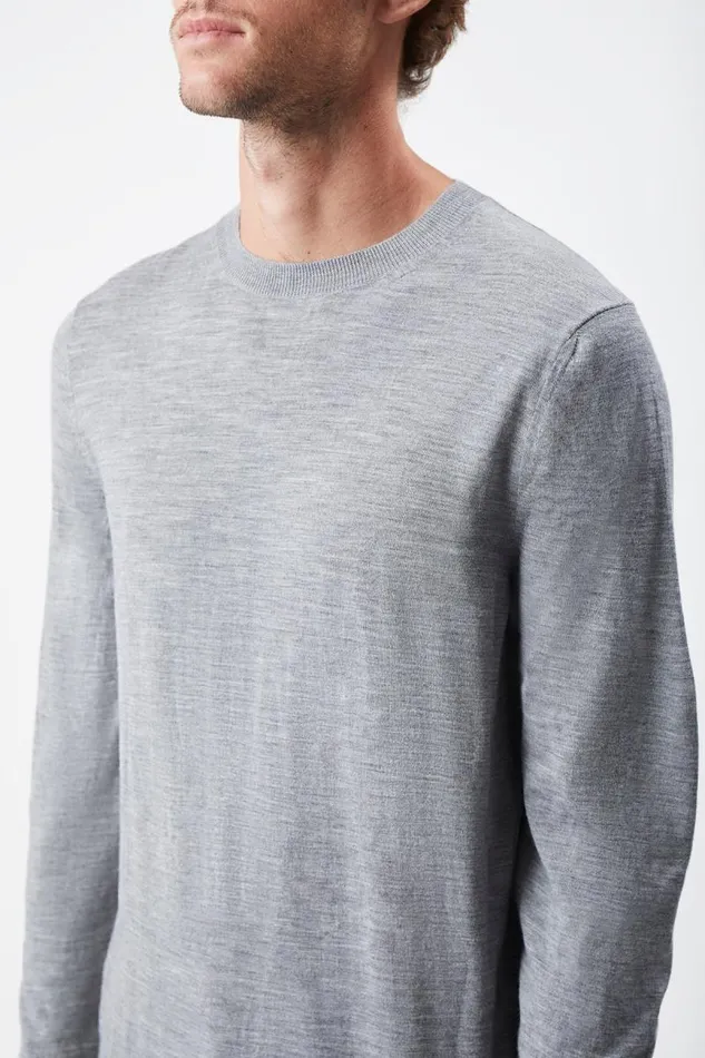 Gabriela Hearst Tops Men Palco Knit Crewneck In Heather Grey Merino Wool