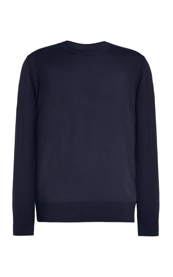 Gabriela Hearst Tops Men Palco Knit Crewneck In Navy Merino Wool