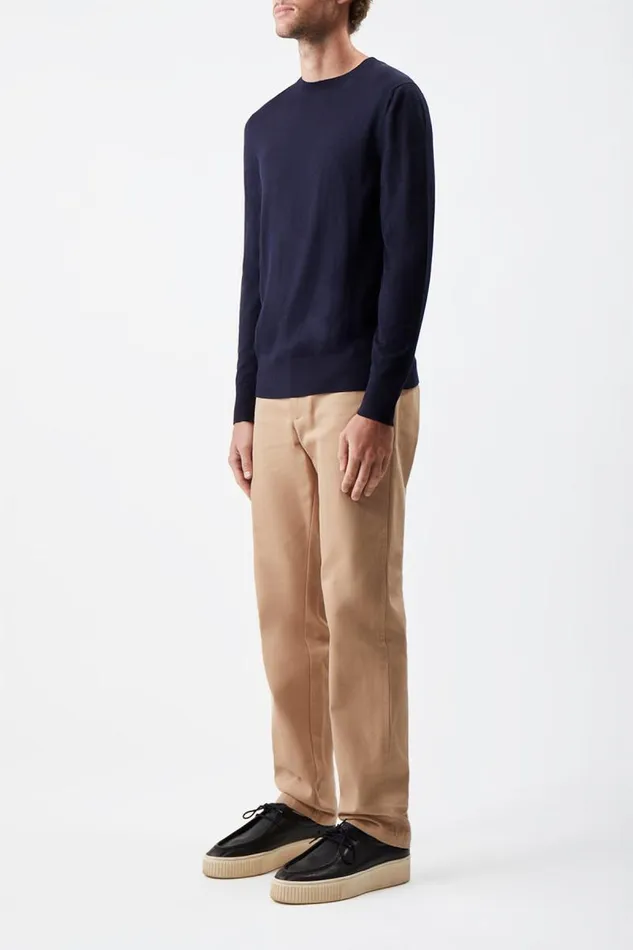 Gabriela Hearst Tops Men Palco Knit Crewneck In Navy Merino Wool