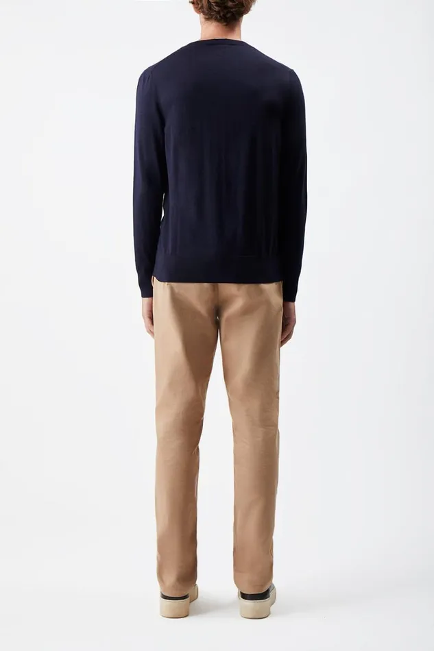 Gabriela Hearst Tops Men Palco Knit Crewneck In Navy Merino Wool