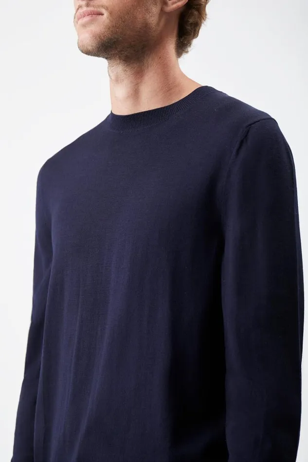 Gabriela Hearst Tops Men Palco Knit Crewneck In Navy Merino Wool