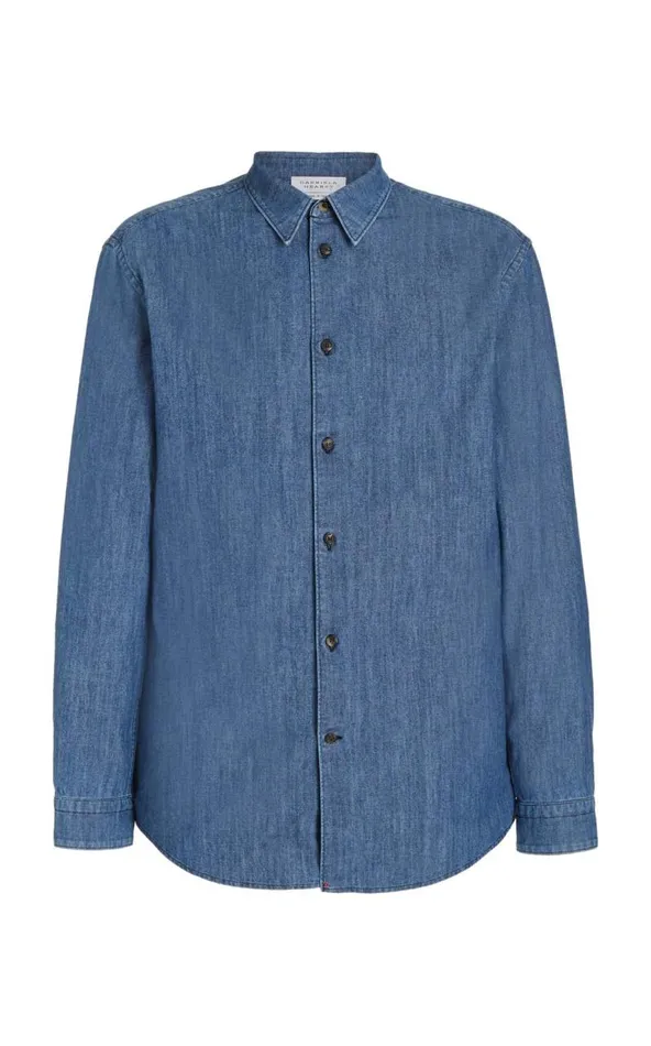 Gabriela Hearst Tops Men Quevedo Shirt In Blue Organic Denim