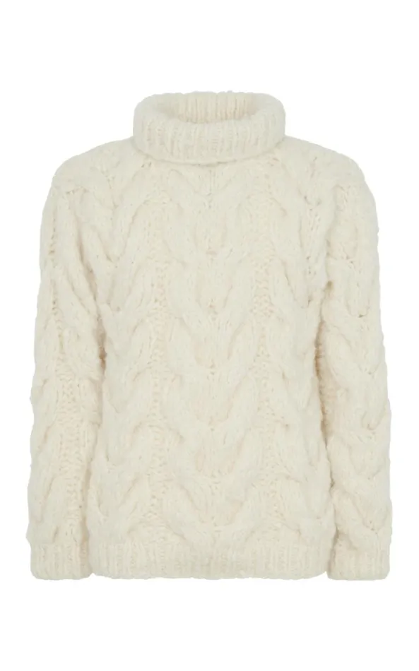 Gabriela Hearst Tops Men Ray Knit Sweater In Ivory Welfat Cashmere