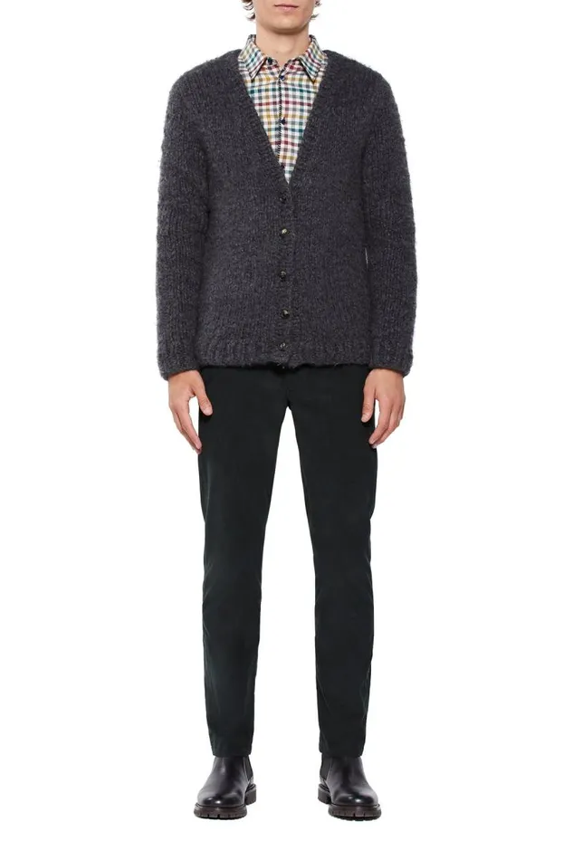 Gabriela Hearst Tops Men Simon Knit Cardigan In Charcoal Welfat Cashmere