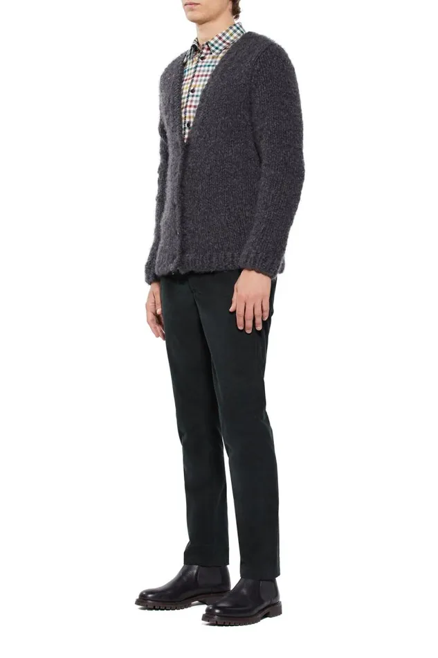 Gabriela Hearst Tops Men Simon Knit Cardigan In Charcoal Welfat Cashmere