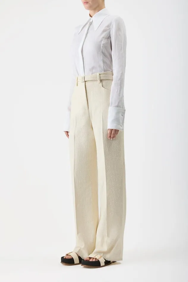 Gabriela Hearst Tops Women Albruna Shirt In White Aloe Linen
