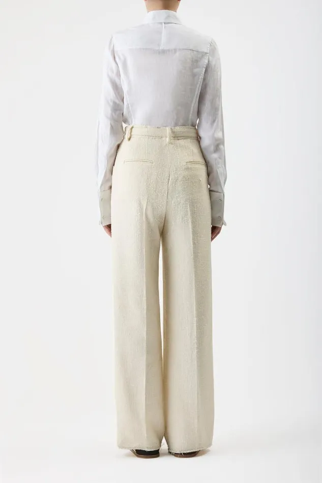 Gabriela Hearst Tops Women Albruna Shirt In White Aloe Linen