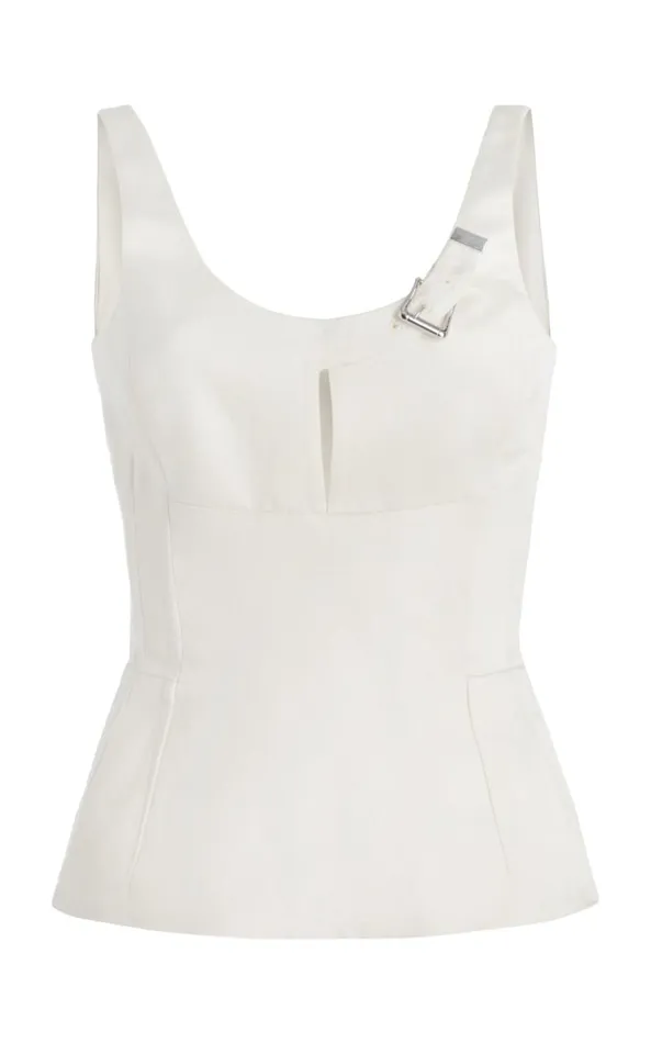 Gabriela Hearst Tops Women Avalon Top In Ivory Silk Linen Satin