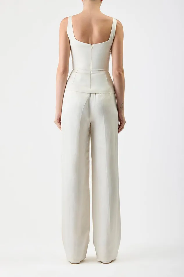 Gabriela Hearst Tops Women Avalon Top In Ivory Silk Linen Satin