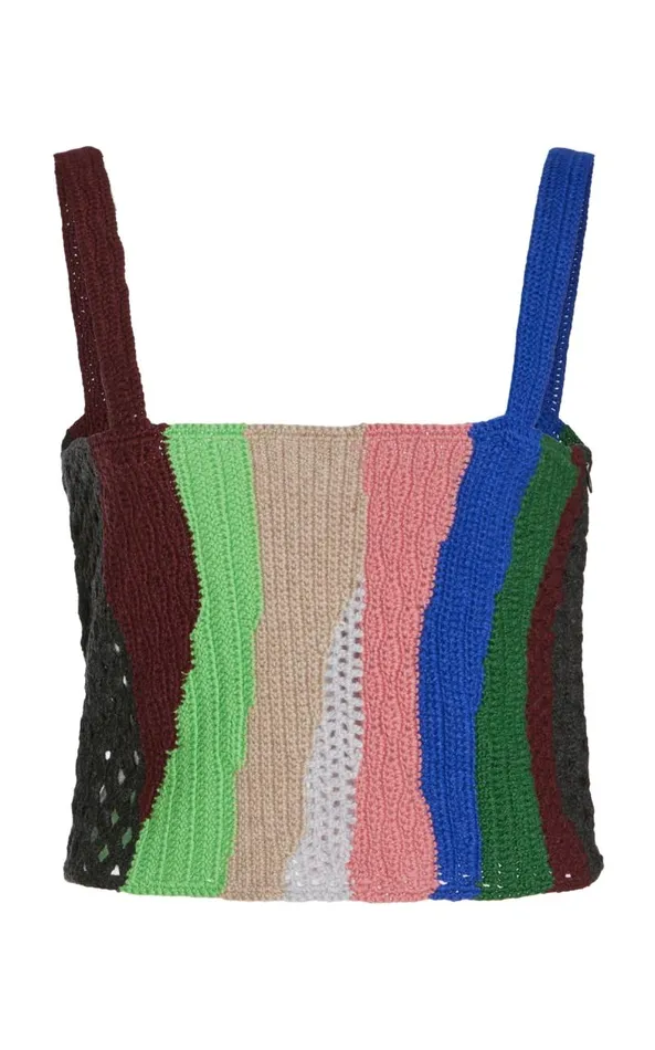 Gabriela Hearst Tops Women Bora Crochet Crop Top In Multi Cashmere
