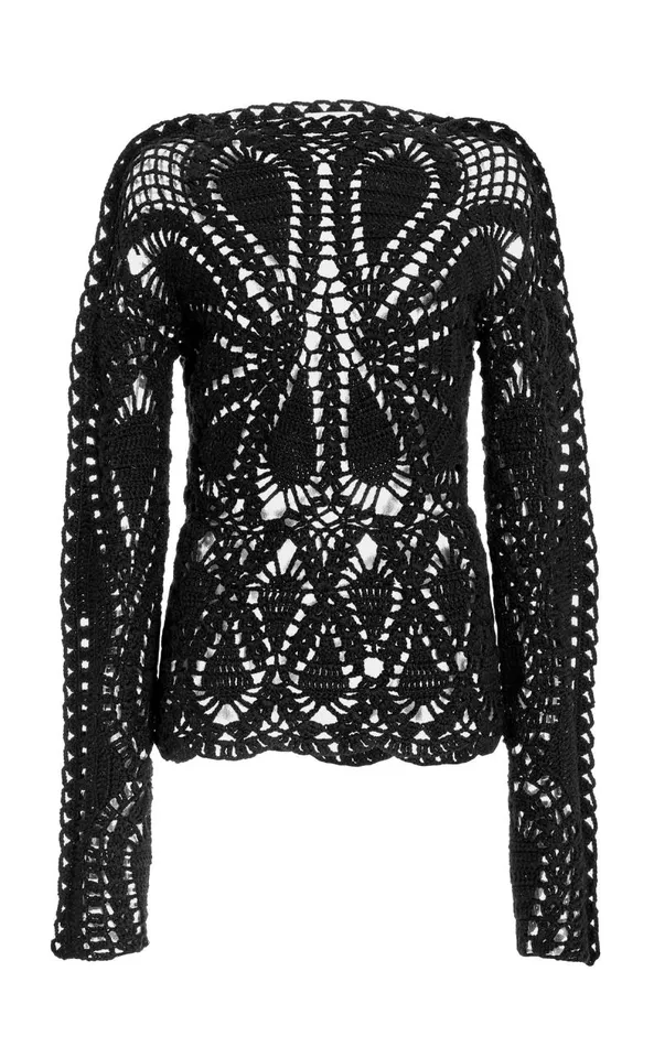 Gabriela Hearst Tops Women Capps Crochet Top In Black Wool Cashmere