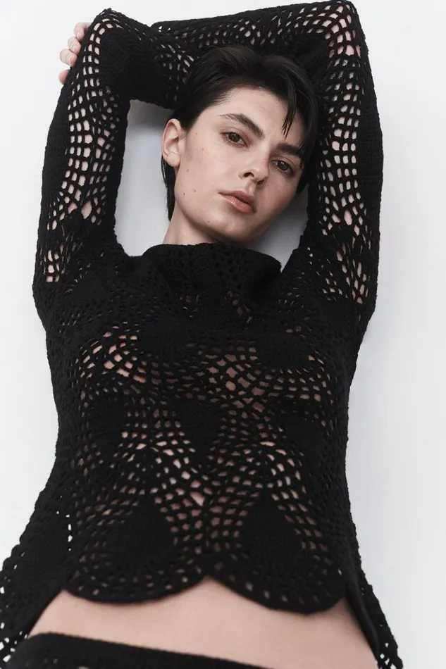 Gabriela Hearst Tops Women Capps Crochet Top In Black Wool Cashmere