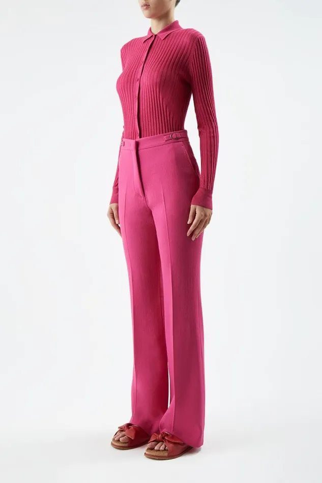 Gabriela Hearst Tops Women Cavalieri Knit Shirt In Fuchsia Cashmere Silk