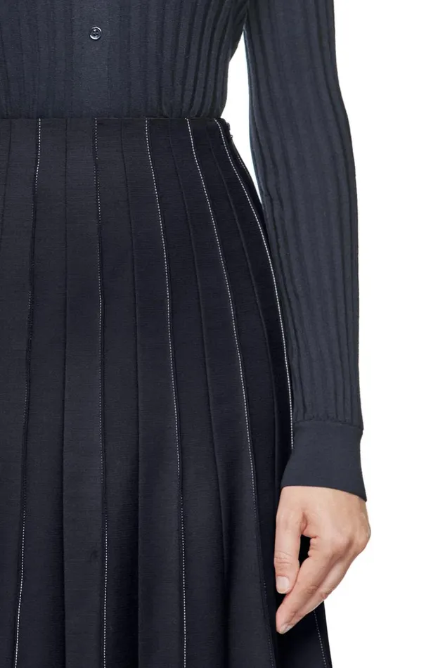 Gabriela Hearst Tops Women Cavalieri Knit Shirt In Navy Merino Wool