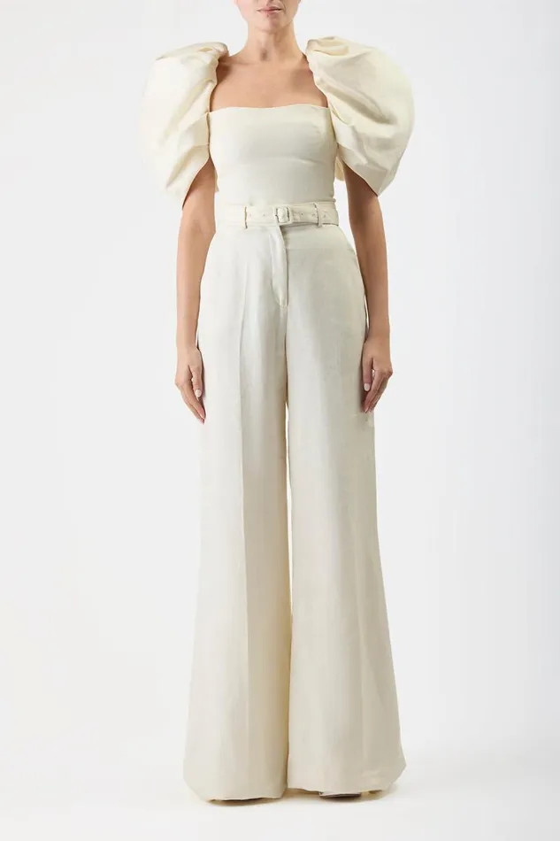 Gabriela Hearst Tops Women Ceri Top In Ivory Textured Linen