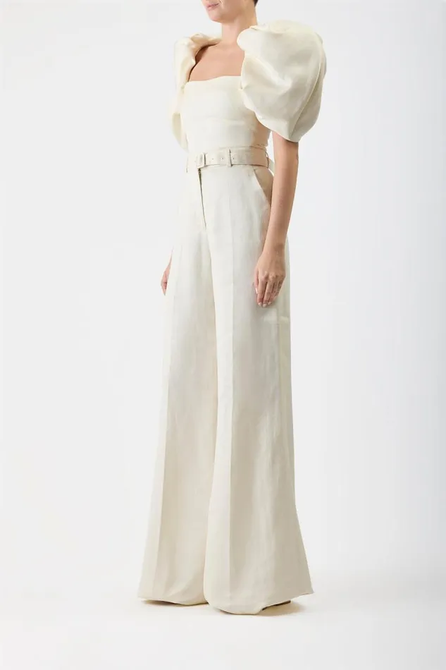 Gabriela Hearst Tops Women Ceri Top In Ivory Textured Linen