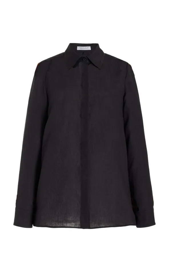 Gabriela Hearst Tops Women Cruz Shirt In Charcoal Aloe Linen
