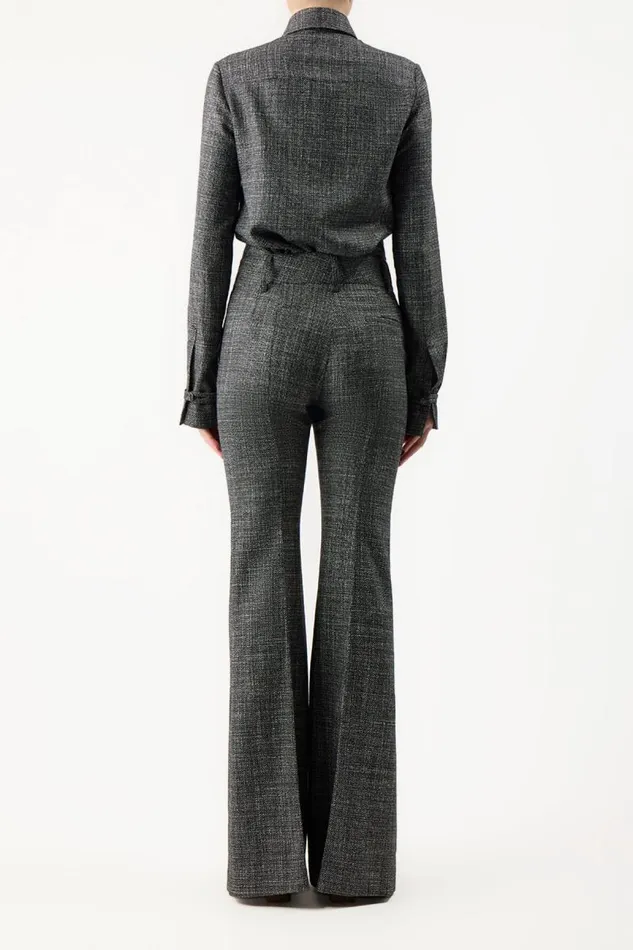 Gabriela Hearst Tops Women Cruz Shirt In Dark Grey Virgin Wool Silk Tweed