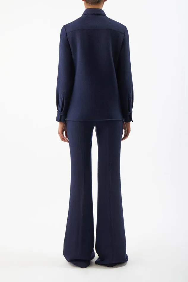Gabriela Hearst Tops Women Cruz Shirt In Dark Navy Virgin Wool