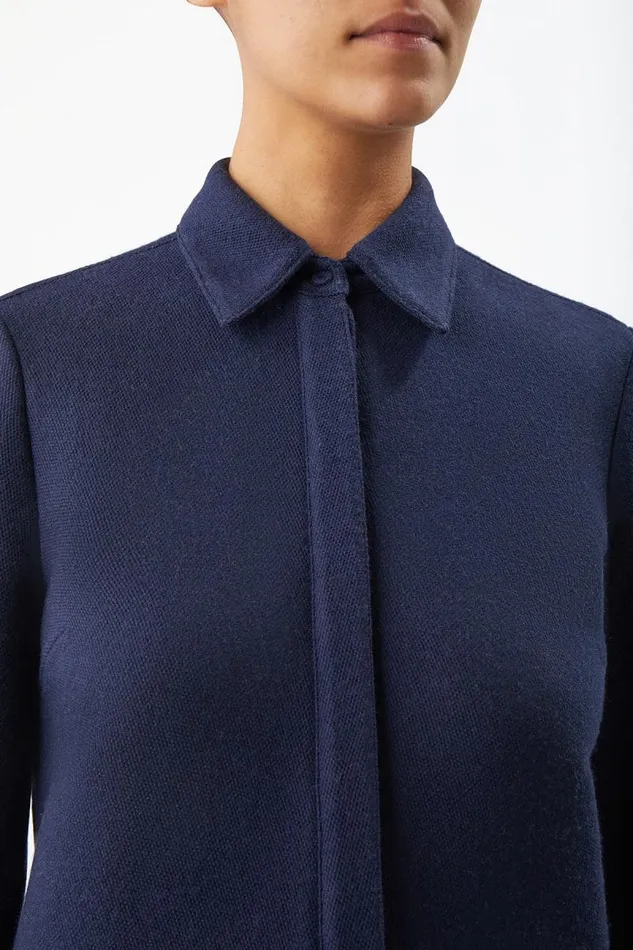 Gabriela Hearst Tops Women Cruz Shirt In Dark Navy Virgin Wool