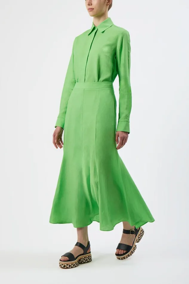 Gabriela Hearst Tops Women Cruz Shirt In Fluorescent Green Aloe Linen
