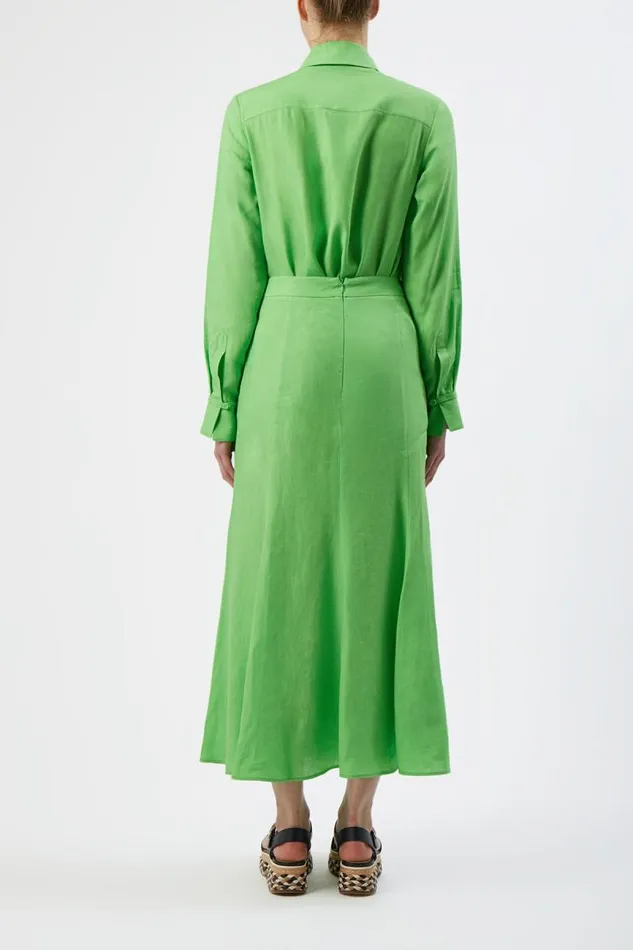 Gabriela Hearst Tops Women Cruz Shirt In Fluorescent Green Aloe Linen
