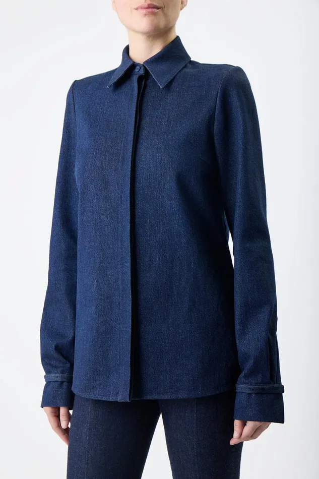 Gabriela Hearst Tops Women Cruz Shirt In Organic Raw Denim