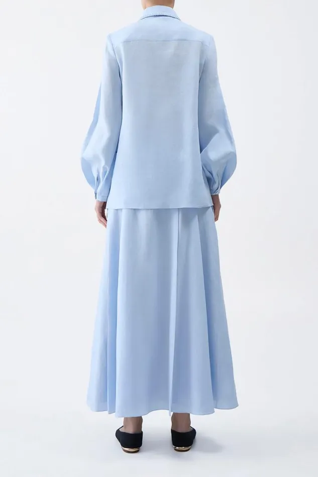 Gabriela Hearst Tops Women Delmer Top In Light Blue Aloe Linen