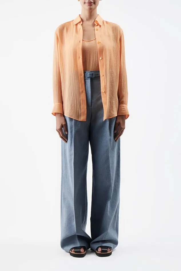 Gabriela Hearst Tops Women Ferrara Shirt In Fluorescent Orange Cashmere Silk Gauze