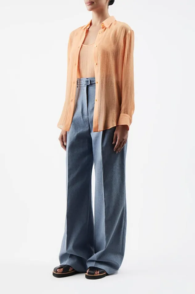 Gabriela Hearst Tops Women Ferrara Shirt In Fluorescent Orange Cashmere Silk Gauze