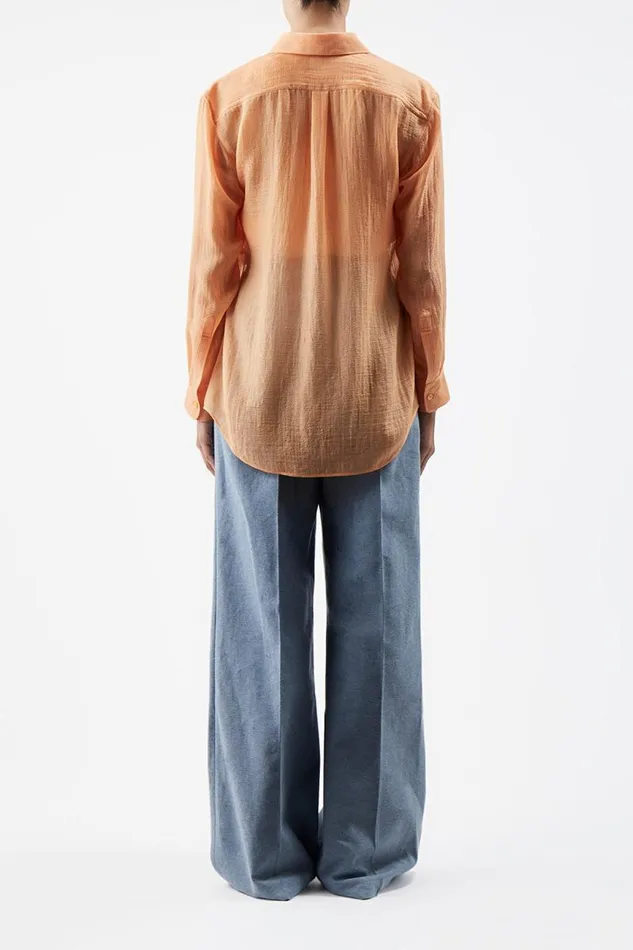 Gabriela Hearst Tops Women Ferrara Shirt In Fluorescent Orange Cashmere Silk Gauze
