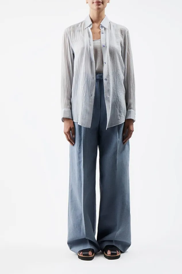Gabriela Hearst Tops Women Ferrara Shirt In Light Blue Cashmere Silk Gauze