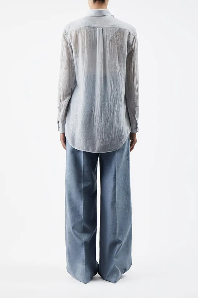 Gabriela Hearst Tops Women Ferrara Shirt In Light Blue Cashmere Silk Gauze