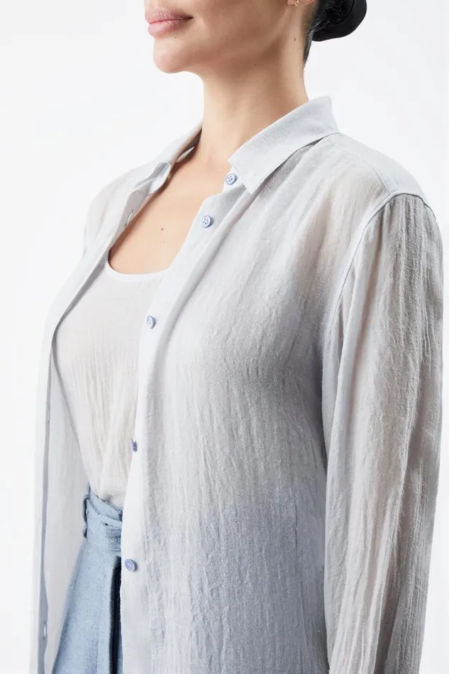 Gabriela Hearst Tops Women Ferrara Shirt In Light Blue Cashmere Silk Gauze