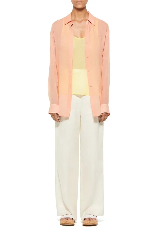 Gabriela Hearst Tops Women Ferrara Shirt In Watermelon Tourmaline Cashmere Gauze