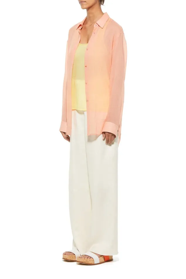 Gabriela Hearst Tops Women Ferrara Shirt In Watermelon Tourmaline Cashmere Gauze