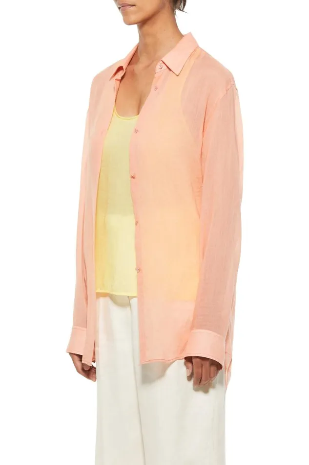 Gabriela Hearst Tops Women Ferrara Shirt In Watermelon Tourmaline Cashmere Gauze