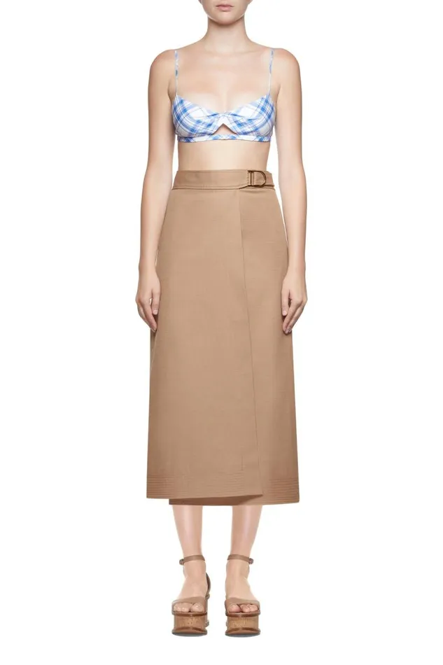 Gabriela Hearst Tops Women Gaia Bralette In Blue Check Upcycled Cotton
