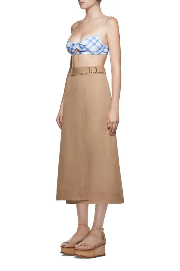 Gabriela Hearst Tops Women Gaia Bralette In Blue Check Upcycled Cotton