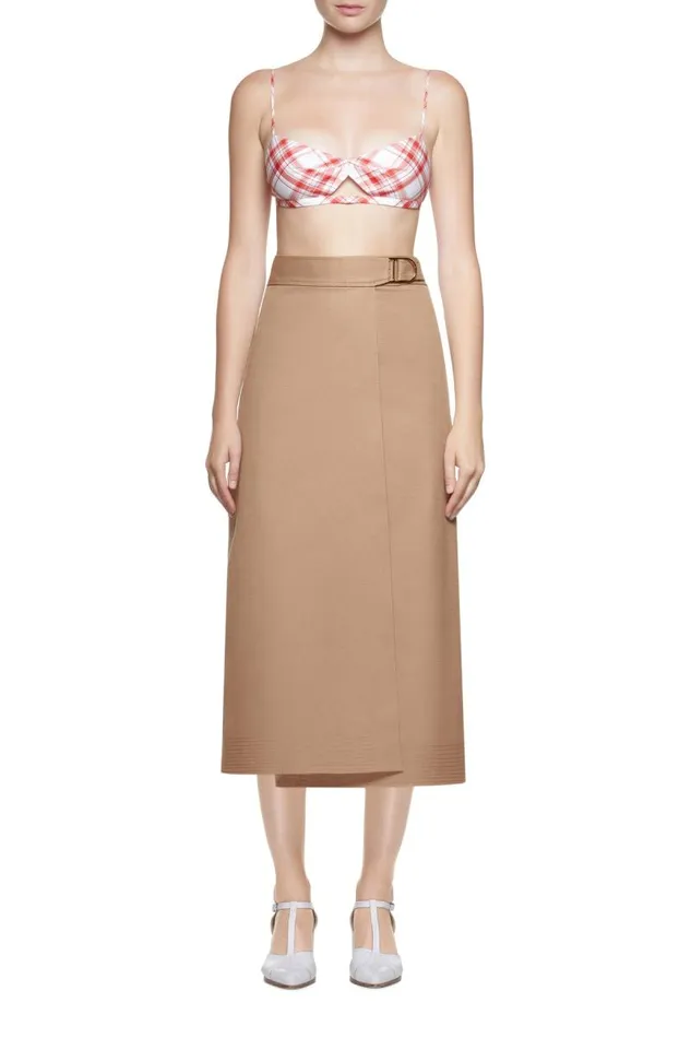 Gabriela Hearst Tops Women Gaia Bralette In Red Check Upcycled Cotton