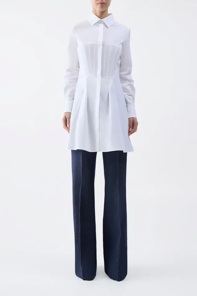 Gabriela Hearst Tops Women Garcia Top In White Sea Island Cotton Poplin