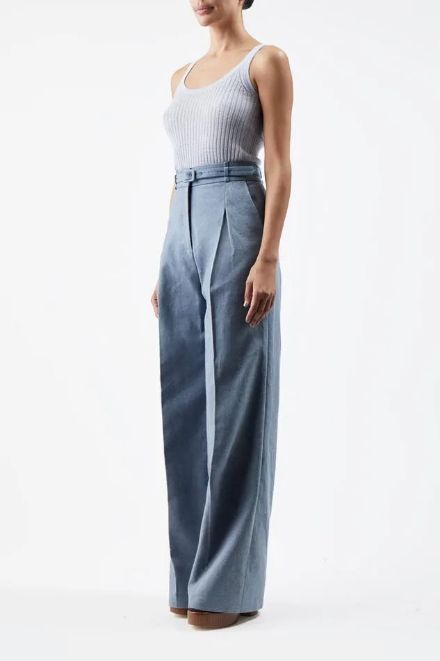Gabriela Hearst Tops Women Graham Pointelle Knit Tank Top In Halogen Blue Cashmere Silk