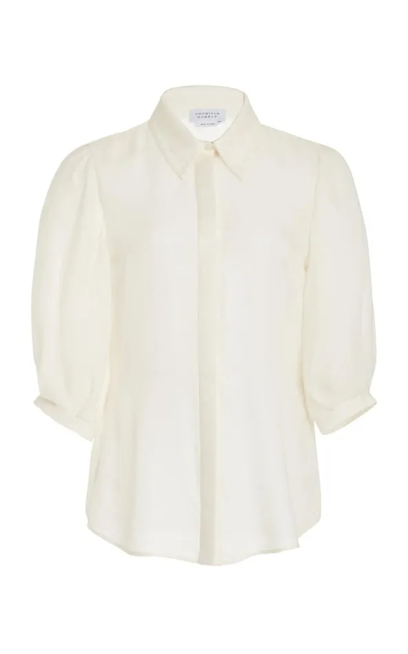 Gabriela Hearst Tops Women Hadley Blouse In Ivory Virgin Wool Cashmere